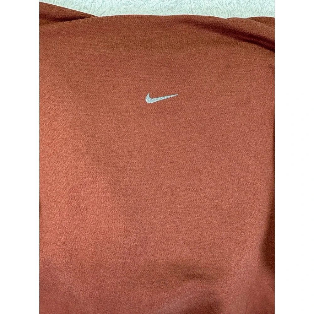 Nike Yoga Luxe Womens 2X Therma-FIT Fleece Hoodie Brown Cropped Oversized Plus